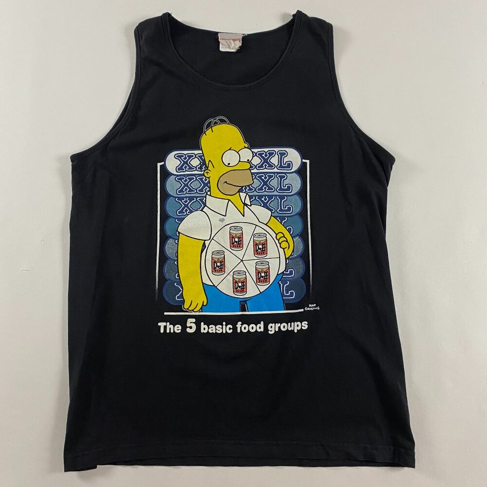 Vintage Homer Simpson Tank Top T Shirt Men's Medium The Simpsons Duff Beer